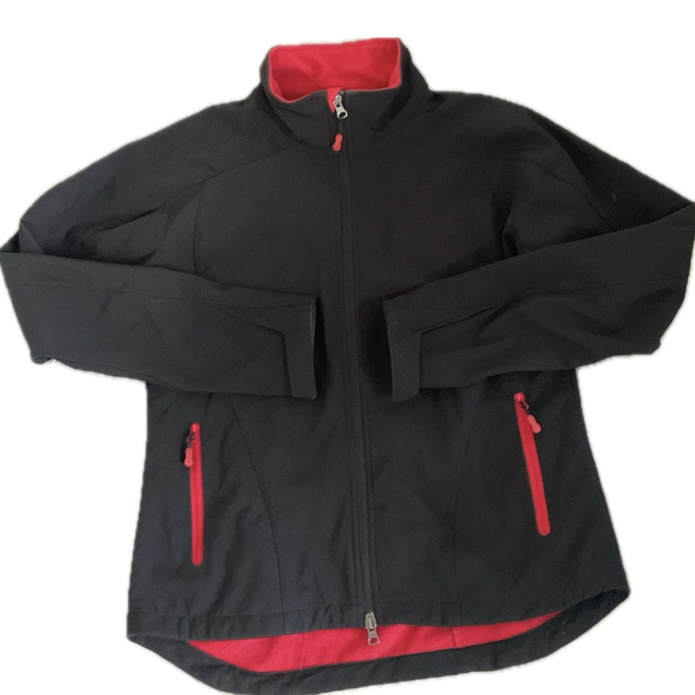 BIZ Collection Geneva Women’s Black  with Red Accents softshell jacket.